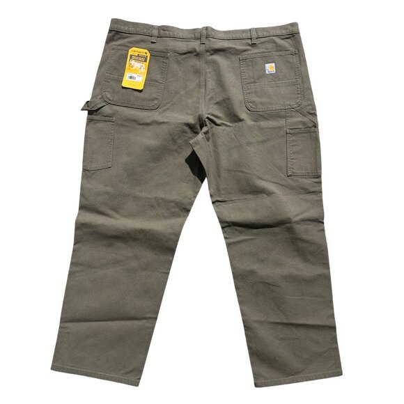 Carhartt Mens Relaxed Fit Canvas Work Pants Size 50x32 Olive Green Brown IRR New - Picture 2 of 9